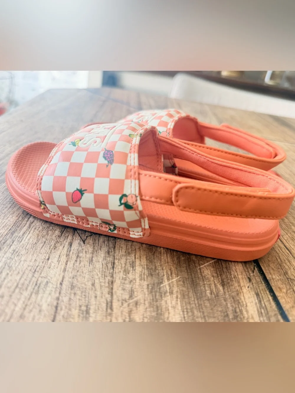 Vans Kids La Costa Slide-On Fruit Checkerboard Sunbaked us 10 new